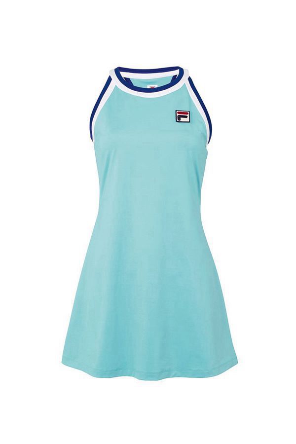 Vestidos Fila Mujer Azules / Blancas - Acqua Sole Halter - España 025834MSQ